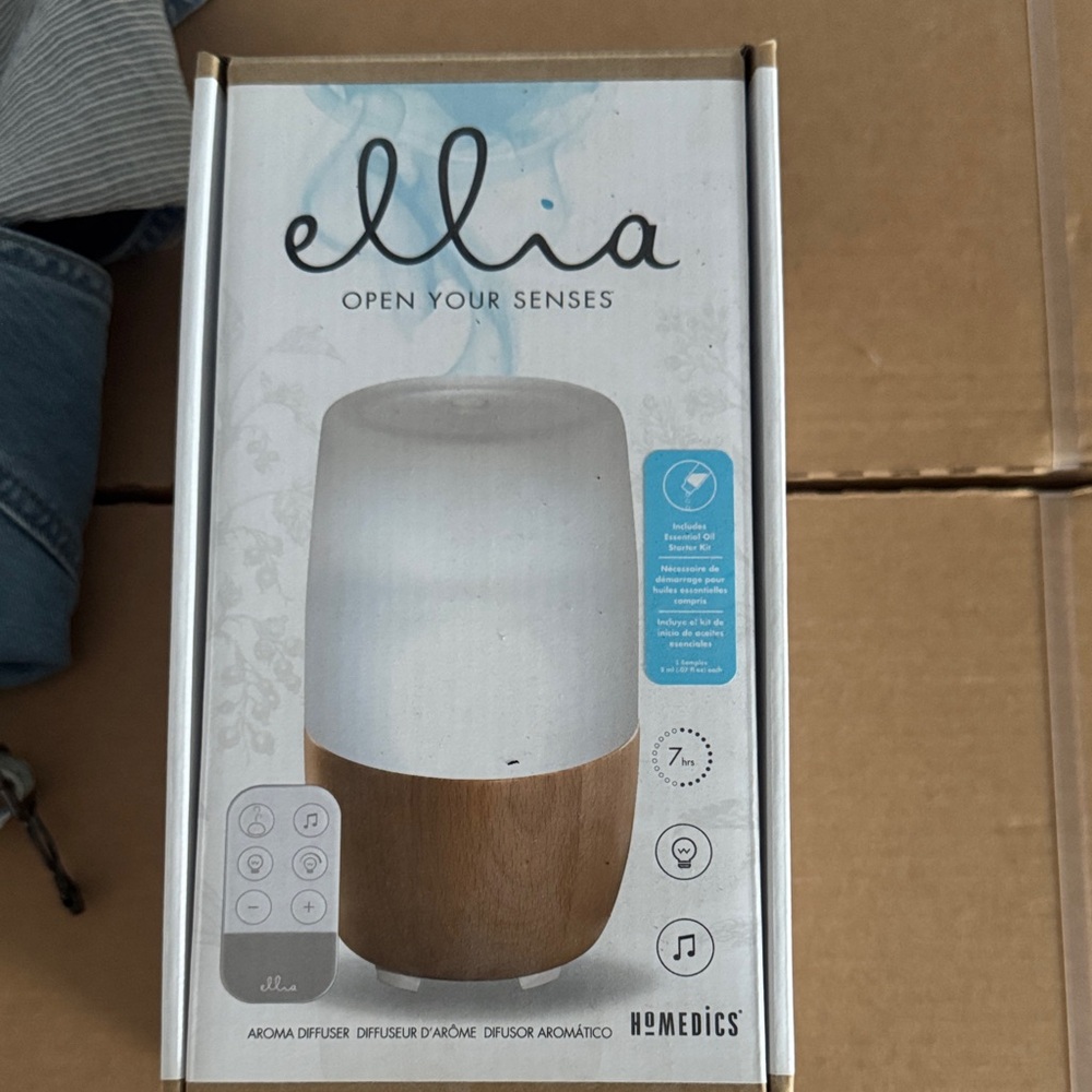 Homedics Ellia White and Wood Aroma Diffuser